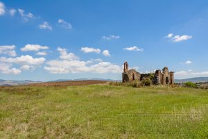 Toskana,ruine,wiese,himmel,blau,wolken