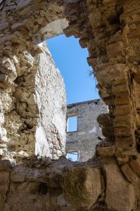 Ruine,mauer,steine,kaputt,himmel,blau