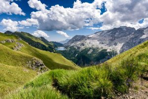 Gebirge,berge,dolomiten,stausee,himmel, wolken,marmolata