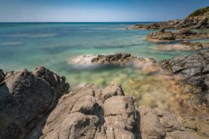 strand,kueste,langzeitbelichtung,wolken,himmel,meer,wasser,felsen