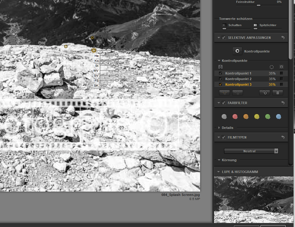 Screenshot Nik Silver Efex,Schwarzweiss