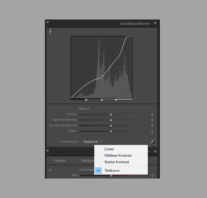 lightroom gradationskurve