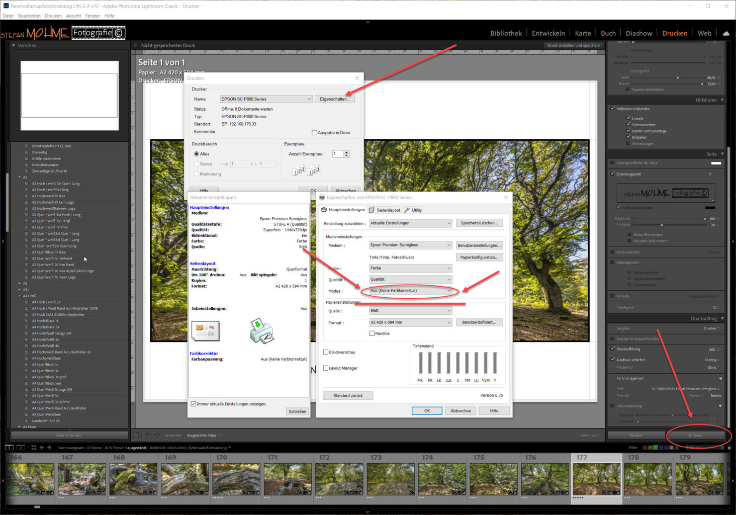 Lightroom Druckmodul Screenshot Stefan Mohme