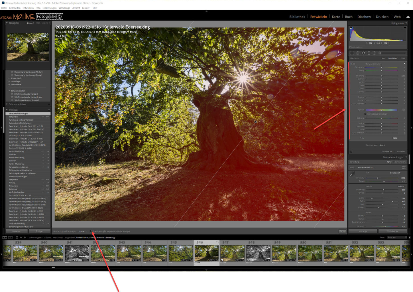 Screenshot Lightroom ,Hutewald ,Making Off